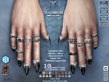 **RE** DragonBorn Rings & Claws - Singature - Belleza - Meshbody - Men Only