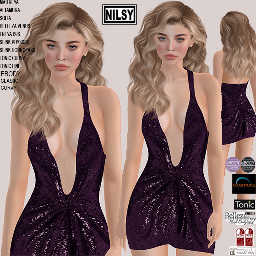 GLITTERED DEEP V DRESS,MESH BODY