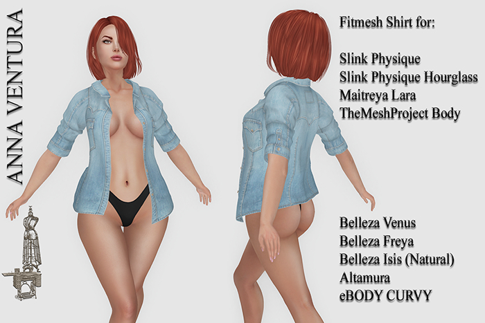 A.V _Denim open women's shirt_ Texas_Bleach