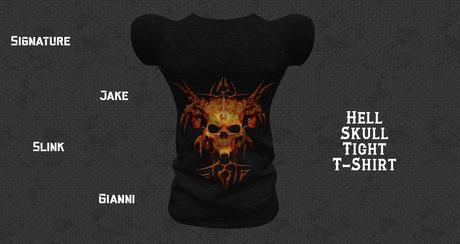 Second Life Marketplace - Hell Skull Tight T-Shirt - Signature - Slink ...