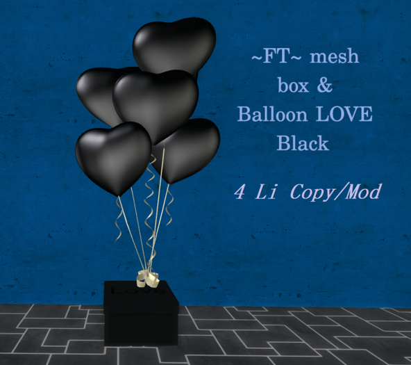 ~FT~ mesh box & Balloon LOVE Black 