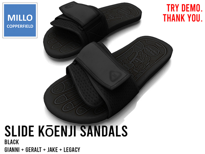 Millo Copperfield - Slide Koenji Sandals Black, Copy