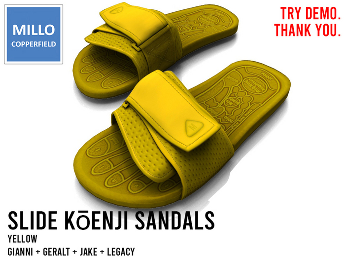 Millo Copperfield - Slide Koenji Sandals Yellow, Copy