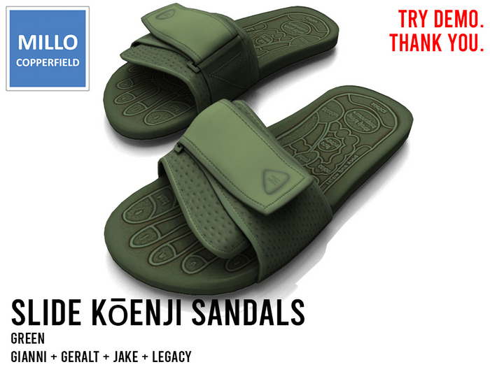 Millo Copperfield - Slide Koenji Sandals Green, Copy