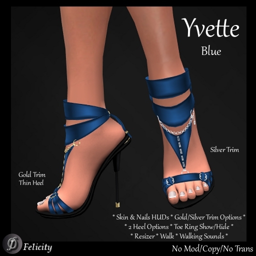 SALE! *Felicity* Yvette - Blue High Heels Stilettos (Shoes with 2 Heel Sizes)