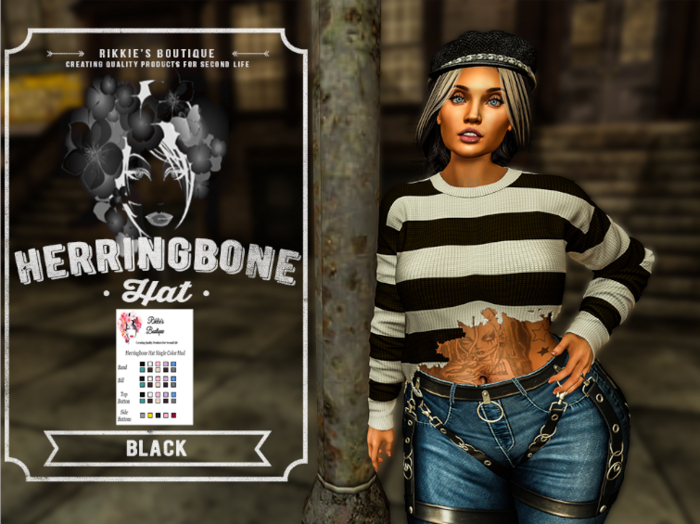 Herringbone Hat v1.0 [Black] [Add Me]