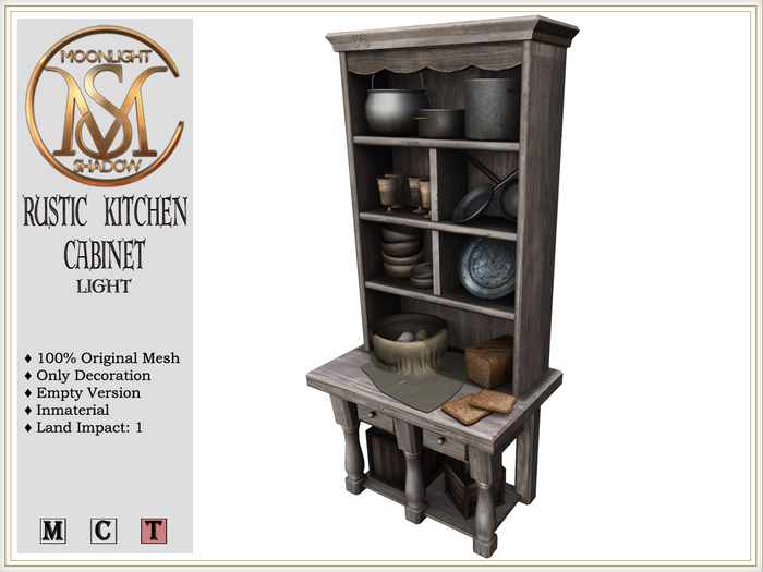 [MoonSha] Rustic Kitchen Cabinet - Light (Boxed)