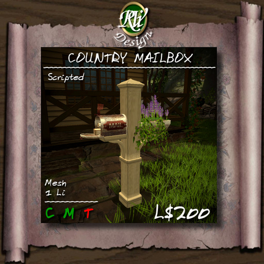 *** Country Mailbox - Low land impact Multi-face Mesh outdoor roadside functional decor - Scripted Mail