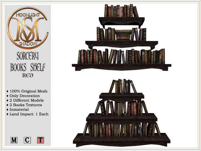 [MoonSha] Sorcery Books Shelf - Red (Boxed)