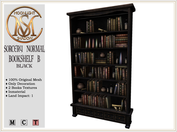 [MoonSha] Sorcery Normal Bookshelf B - Black (Boxed)