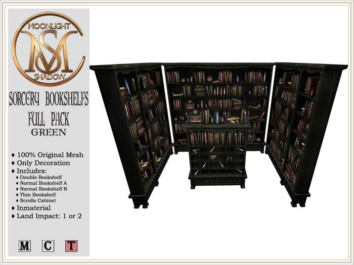 [MoonSha] Sorcery Bookshelf - Full Pack - Green (Boxed)