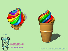 OhMyMesh! Rainbow Ice Cream Cone - Full Perm Mesh
