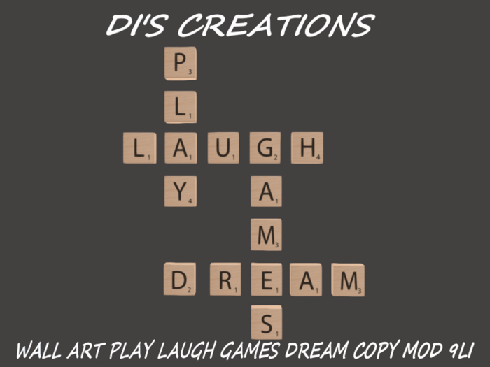 WALL ART PLAY LAUGH GAMES DREAM
