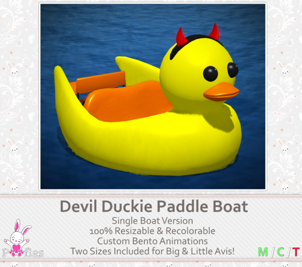 {Poofles} Devil Duckie Paddle Boat