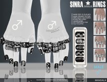 (MALE)[MANDALA] SINRA 2 NAILSand RINGs set/SAMURAI BLACK