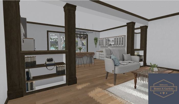 BH&G Havana Bookshelf Wall Linden Home Add On