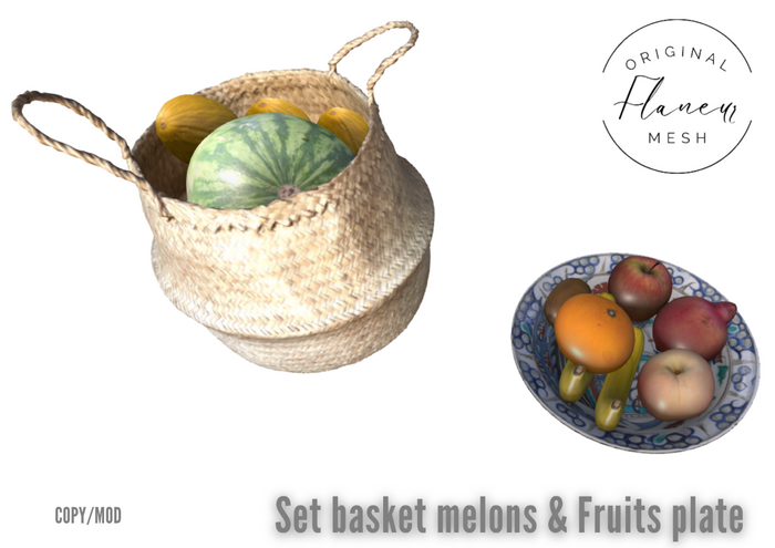[Flaneur] - Set basket melon & Fruits plate