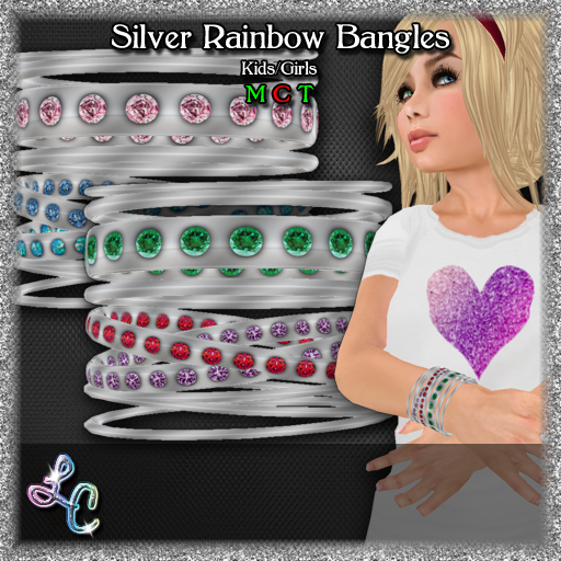 *LC* (KIDS) - Silver Rainbow Bangles (AD)