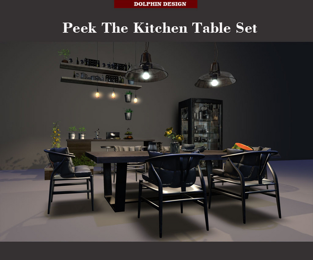 Second Life Marketplace [Dolphin Design] peek The kitchen table SET