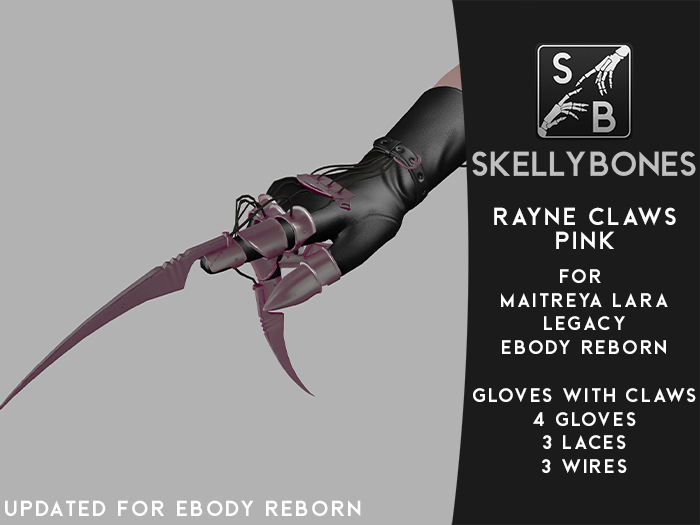Skellybones -- Rayne Claws - Pink