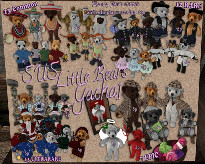 SUS Little Bears Gatcha1 RARE 1