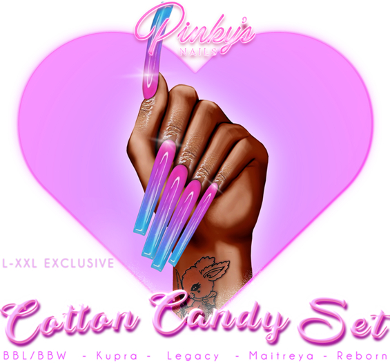 !! Pinky's Nails !! Cotton Candy Set ' Coffin