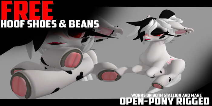 DC- GIFT open-pony hoof shoes and beans rigged