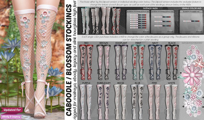 Caboodle - Blossom Stockings - Fatpack (MAITREYA, LEGACY, EBODY, SLINK HOURGLASS)