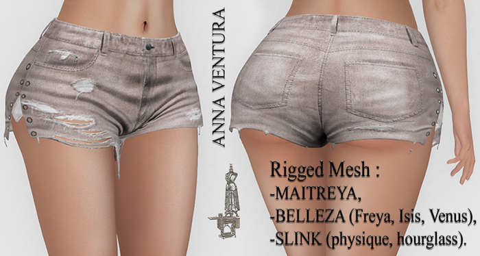A.V _Denim Shorts_Tata_08 MAITREYA, BELLEZA (Freya, Isis, Venus), SLINK (physique, hourglass)