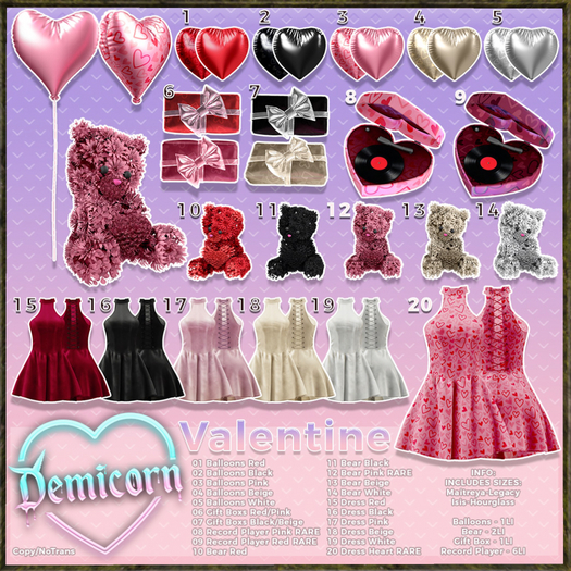 20. Demicorn - Valentine - Dress HEART RARE