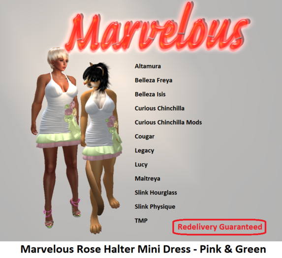Marvelous Rose Halter Mini Dress - Pink + Green