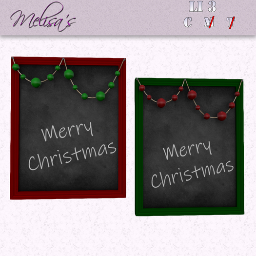 (MH) Merry Christmas Beaded Chalkboards