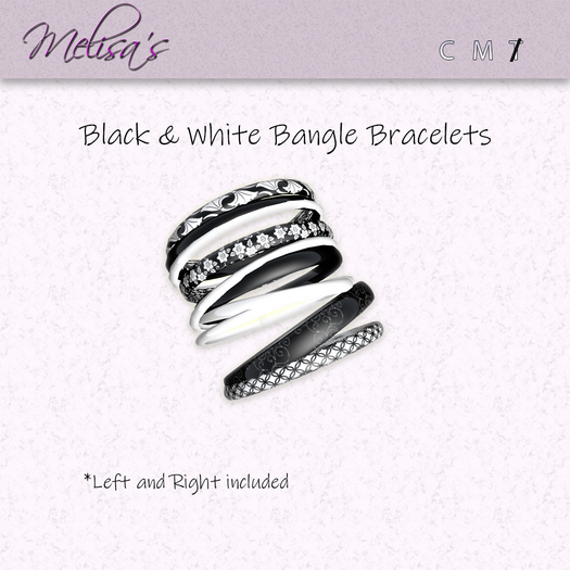 Bangle bracelets - Black & White