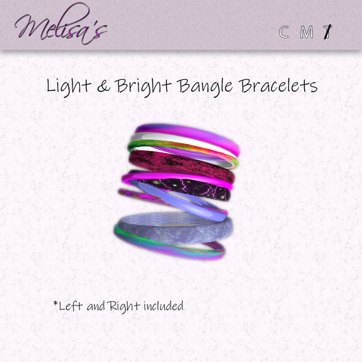Bangle bracelets - light & bright