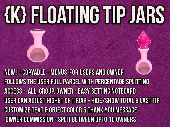 {K} CLUB PINK FLOATING TIPJARS