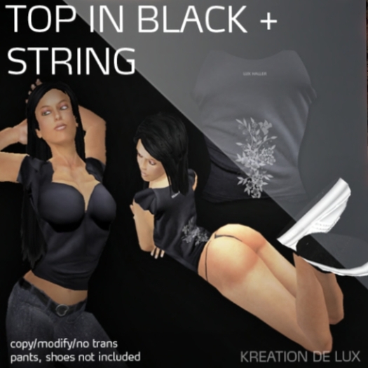 Top In Black + String Deluxe