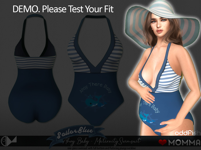 ODd Ahoy Baby Maternity Swimsuit for Love Momma (Demo)