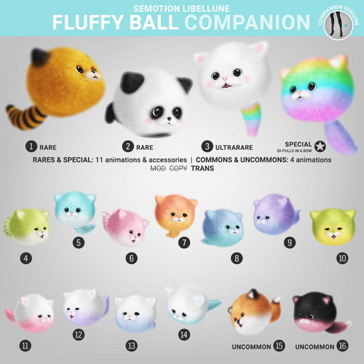 SEmotion Libellune Fluffy Ball Companion COMMON 12