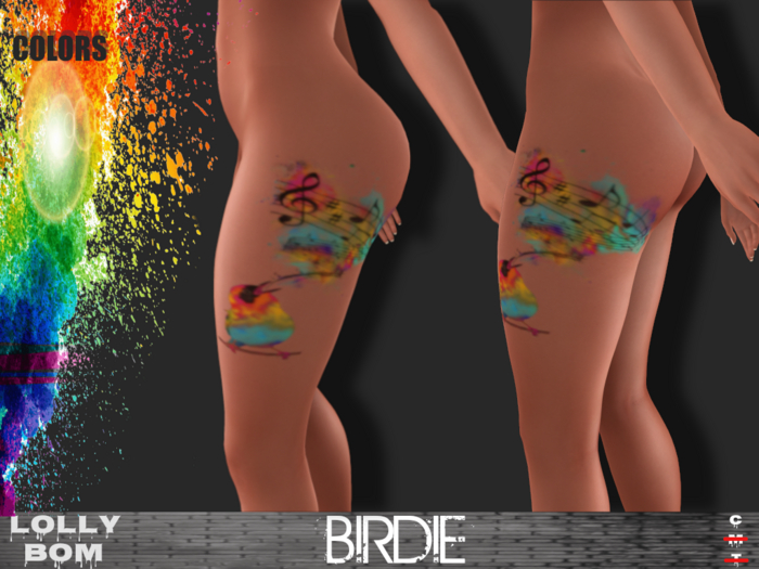 LOLLY's BOM things... [tattoo] COLORS - Birdie (Leg)