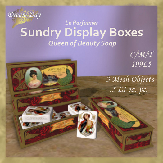 Sundry Display Boxes, Queen of Beauty Soap