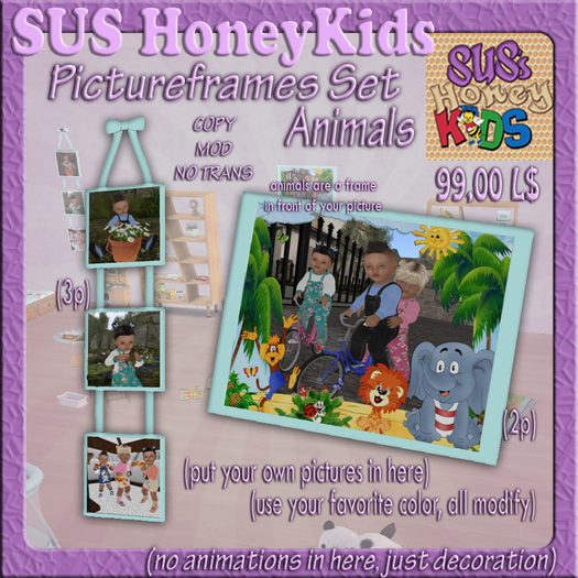 SUS HoneyKids Pictureframes Set Animals Box2