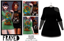 Frayed - Finley Dress - Dark Black