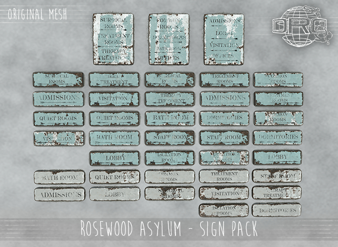 Second Life Marketplace - -DRD- RW Asylum - Sign Pack