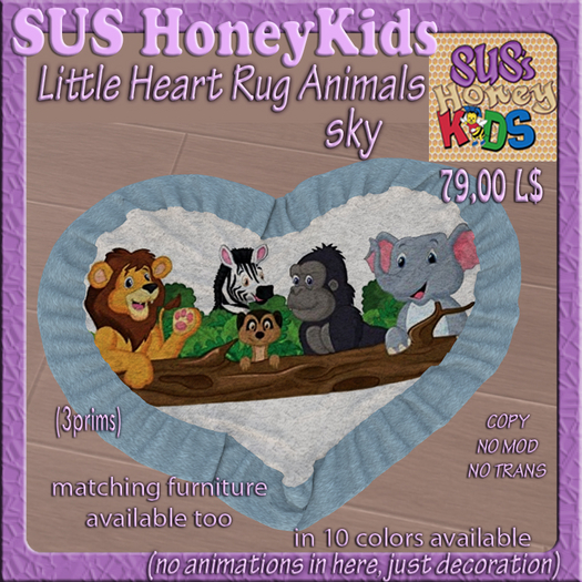 SUSHoneyKids Little Heart Rug Animals sky Box