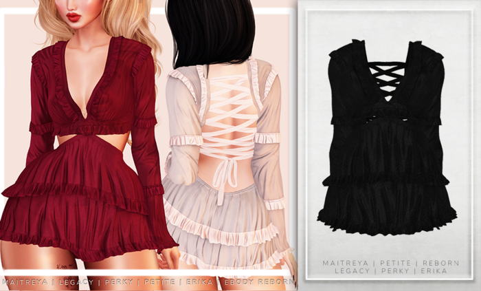 [Aleutia] Kris Ruffle Dress -  Black