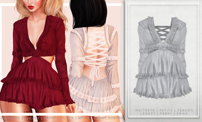 [Aleutia] Kris Ruffle Dress -  Gray