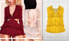 [Aleutia] Kris Ruffle Dress -  Mustard Yellow