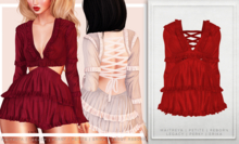 [Aleutia] Kris Ruffle Dress -  Red