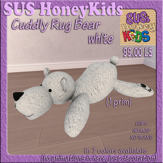 SUS HoneyKids Cuddly Rug Bear white Box