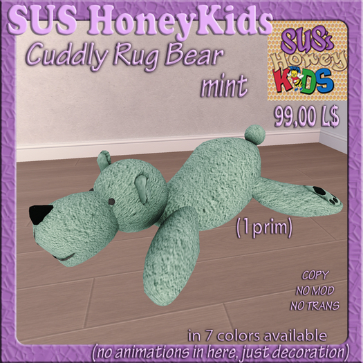 SUS HoneyKids Cuddly Rug Bear mint Box